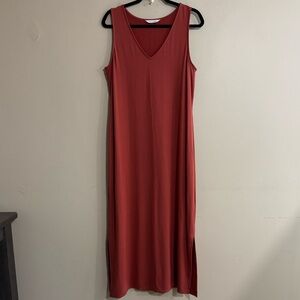 Garnet Hill Rust Sheath Style Maxi Dress